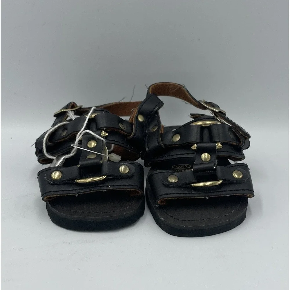 DYNA-KIDS Metal Buckle‎ Brown Leather Sandals Toddler 6 Vintage 1980